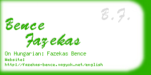 bence fazekas business card